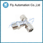 1431 Series Brass Pipe Fittings / Pneumatic Pipe Fittings Three Through Middle Thread