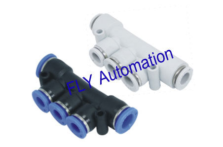 Different Diam One Touch PK,PKG Union Pisco Triple Plastic Pneumatic Tube Fittings wholesalers