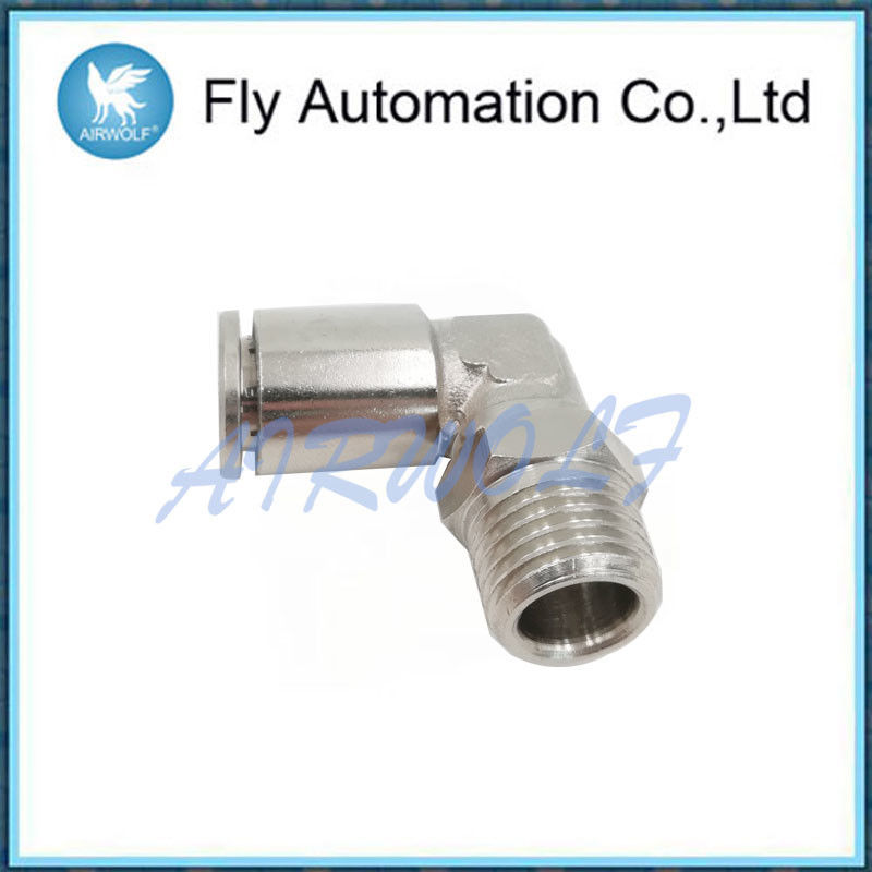 X6522 Pneumatic Tube Fittings Bsp Swivel Elbow Connector Right Angle Pose