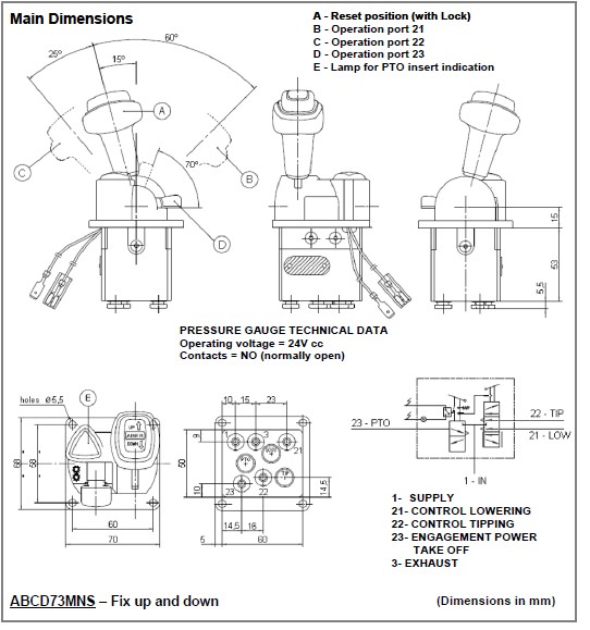 FBH45-12 Proportional Dump Truck Controls Aluminum PTO Pump Control Valves