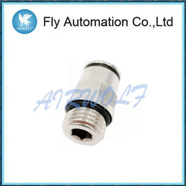 Circular Shaped Pneumatic Tube Fittings Stainless Steel Straight Through Type