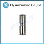 Silvery Pneumatic Tube Fittings Nickel Plated Brass M6 Union Connector