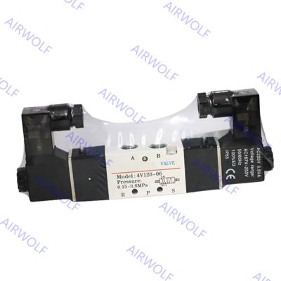 5/2 way, 5/3 way AIRTAC 4V100 Series Aluminum alloy Electric Solenoid Valves M5 1/8 with 0.15~0.8MPa Operating Pressure and -20~+70°C Working Temperature Range