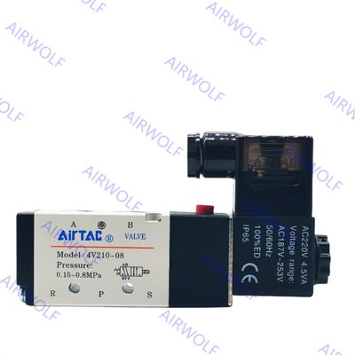 AIRTAC 4V200 Series 5/2 way, 5/3 way Electric Solenoid Valves 1/8" Port Size with Directional Control Function and 0.15~0.8MPa Operating Temperature