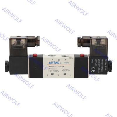 AIRTAC 4V200 Series 5/2 way, 5/3 way Electric Solenoid Valves 1/8" Port Size with Directional Control Function and 0.15~0.8MPa Operating Temperature