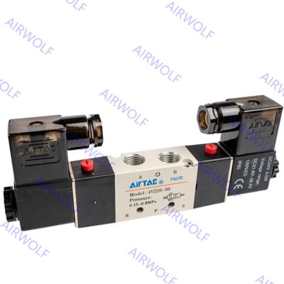 AIRTAC 4V200 Series 5/2 way, 5/3 way Electric Solenoid Valves 1/8" Port Size with Directional Control Function and 0.15~0.8MPa Operating Temperature