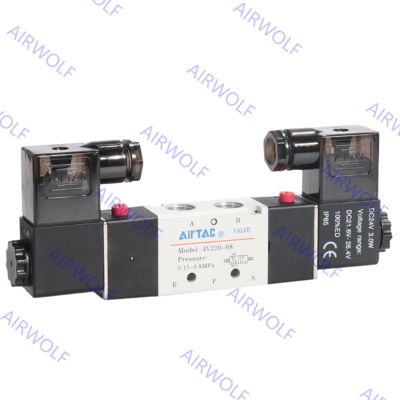 AIRTAC 4V200 Series 5/2 way, 5/3 way Electric Solenoid Valves 1/8" Port Size with Directional Control Function and 0.15~0.8MPa Operating Temperature