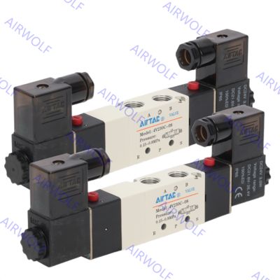 AIRTAC 4V200 Series 5/2 way, 5/3 way Electric Solenoid Valves 1/8" Port Size with Directional Control Function and 0.15~0.8MPa Operating Temperature
