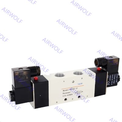 4V400 Series AIRTAC Aluminum Alloy 5/2 way, 5/3 way Electric Solenoid Valves 1/2" Port Size with 0.15~0.8MPa Operating Pressure and -20~+70°C Working Temperature Range
