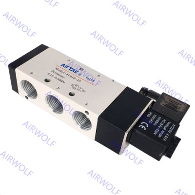 4V400 Series AIRTAC Aluminum Alloy 5/2 way, 5/3 way Electric Solenoid Valves 1/2" Port Size with 0.15~0.8MPa Operating Pressure and -20~+70°C Working Temperature Range
