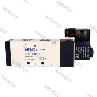 4V400 Series AIRTAC Aluminum Alloy 5/2 way, 5/3 way Electric Solenoid Valves 1/2" Port Size with 0.15~0.8MPa Operating Pressure and -20~+70°C Working Temperature Range