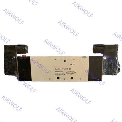 4V400 Series AIRTAC Aluminum Alloy 5/2 way, 5/3 way Electric Solenoid Valves 1/2" Port Size with 0.15~0.8MPa Operating Pressure and -20~+70°C Working Temperature Range