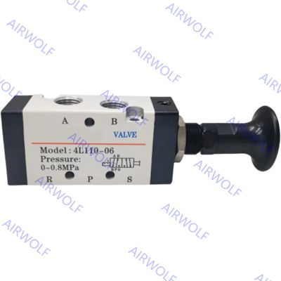 AIRTAC 4L Series 5/2 way Manual Control Direct Acting Push-pull Valves 1/8" 1/4" 3/8" 1/2" with 0~1.0MPa Operating Pressure and -20~+70°C Working Temperature Range