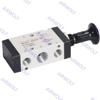 AIRTAC 4L Series 5/2 way Manual Control Direct Acting Push-pull Valves 1/8" 1/4" 3/8" 1/2" with 0~1.0MPa Operating Pressure and -20~+70°C Working Temperature Range