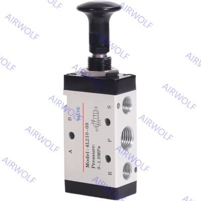 AIRTAC 4L Series 5/2 way Manual Control Direct Acting Push-pull Valves 1/8" 1/4" 3/8" 1/2" with 0~1.0MPa Operating Pressure and -20~+70°C Working Temperature Range