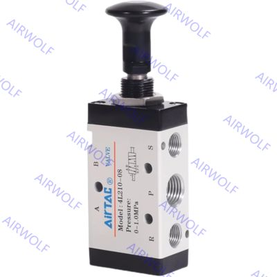 AIRTAC 4L Series 5/2 way Manual Control Direct Acting Push-pull Valves 1/8" 1/4" 3/8" 1/2" with 0~1.0MPa Operating Pressure and -20~+70°C Working Temperature Range