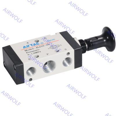 AIRTAC 4L Series 5/2 way Manual Control Direct Acting Push-pull Valves 1/8" 1/4" 3/8" 1/2" with 0~1.0MPa Operating Pressure and -20~+70°C Working Temperature Range