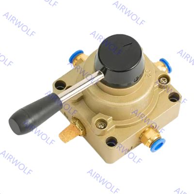 Sunrise Nielsen HV Series K34 Series 4/3 way Hand Rotary Pneumatic Manual Valve With 1/4", 3/8", 1/2" Port Size –20~+70℃ Working Temperature Range and 0~1.0MPa Operating Pressure