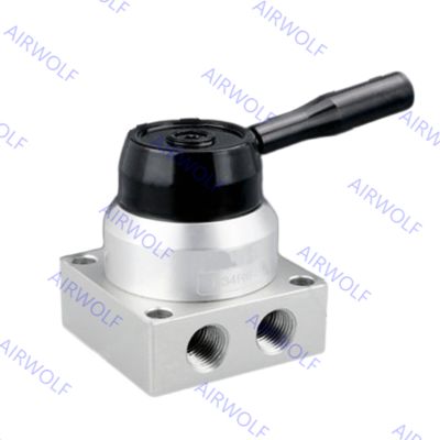 Sunrise Nielsen HV Series K34 Series 4/3 way Hand Rotary Pneumatic Manual Valve With 1/4", 3/8", 1/2" Port Size –20~+70℃ Working Temperature Range and 0~1.0MPa Operating Pressure