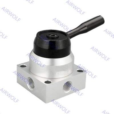 Sunrise Nielsen HV Series K34 Series 4/3 way Hand Rotary Pneumatic Manual Valve With 1/4", 3/8", 1/2" Port Size –20~+70℃ Working Temperature Range and 0~1.0MPa Operating Pressure