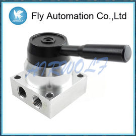 4 Ways Hand Switch Valve G1/4 K34R6-8B Aluminum Alloy Silver 3 Positions