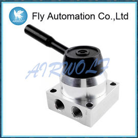 4 Ways Hand Switch Valve G1/4 K34R6-8B Aluminum Alloy Silver 3 Positions