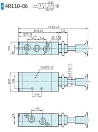 4R Series Hand Draw Valve 4R110-06 / Single Head Double Position Manual Control Valve