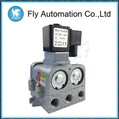 Single Electronic Control 5/2 Way Aluminium Alloy K25JD-08 1/4" Slivery Cut-off Type Reversing Valve