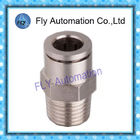 Pneumatic Tube Fittings Straight male thread full copper nickel push pneumatic fittings PC series