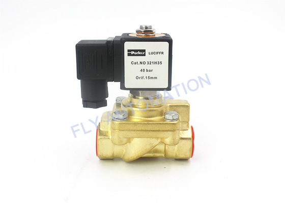 321H35 Parker Pneumatic Solenoid Valve 2 Way 24VDC Brass Normally Closed  1/2" General Purpose