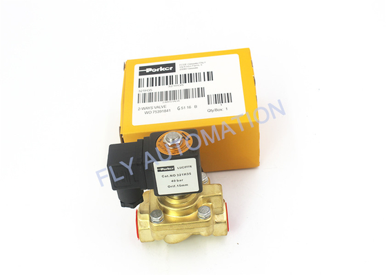 321H35 Parker Pneumatic Solenoid Valve 2 Way 24VDC Brass Normally Closed  1/2" General Purpose