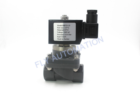 PVC Anti Corrosion FKM Pneumatic Solenoid Valves DHF21-15 DC24V