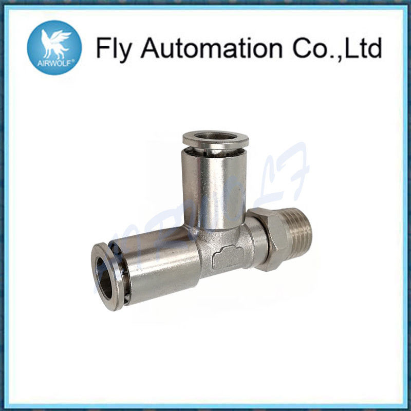 Lateral Swivel Pneumatic Tube Fittings S6440 Series Silvery Connector