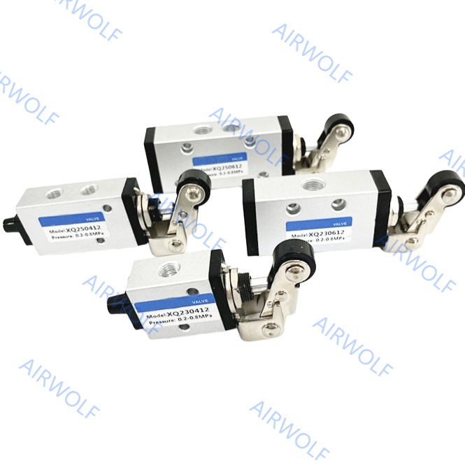 XQ Series Aluminum Pneumatic Mechanical Valve with 3/2 Way and 5/2 Way Positions for Dry Compressed Air Directional Control