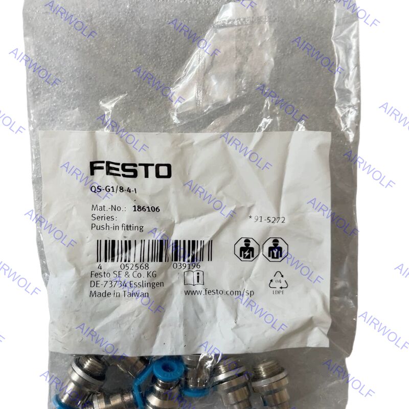 Festo QS-G3/4-22 QS-1/8-4-I QS-1/8-4-I-100 QS-1/8-6-I QS-1/8-6-I-100 QS Series Push-in Fitting