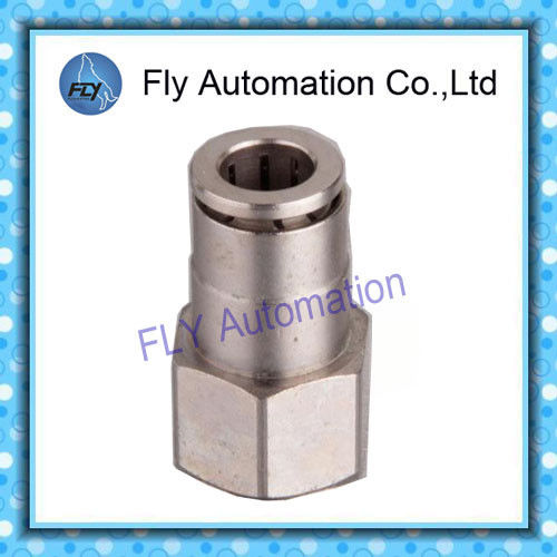 Pneumatic Tube Fittings Straight thread nickel-plated brass push-in fittings PCF series