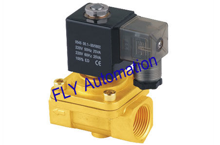 NBR or fluororubber Sealed Brass Zinc Two Ways Electric Water Solenoid Valves PU220-08